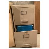 2-drawer filing cabinet and contents.