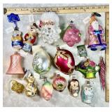 16 glass Christmas ornaments --many NWT