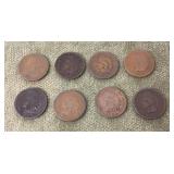 8 Indian head pennies