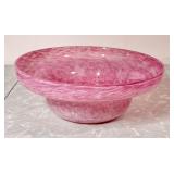 10" pink art glass bowl