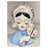 Vintage 1960s Irice Geisha lady head vase