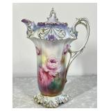 Antique hand painted lustre chocolate pot