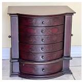 Tabletop jewelry armoire 11" x 15" x 15" tall
