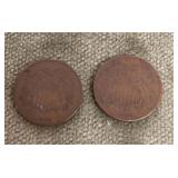 Two 1860s 2-cent pieces