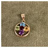 14k gold gemstone pendant