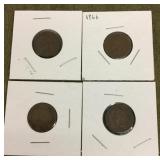 4 Indian head cents