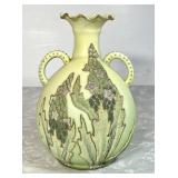 Antique Coralene vase w/tiny glass bead decor