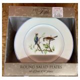 Set of 4 bird salad plates