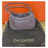 Eric Javits purple quilted purse with dust bag