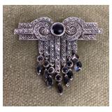 Sterling silver Art Deco pin
