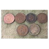 6 Indian head pennies