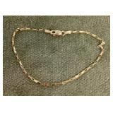 14k gold box link bracelet