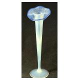 Opalescent Fry Foval jack-in-the-pulpit vase 10"