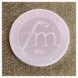 1/2 troy oz .999 silver round