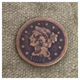 1854 large cent