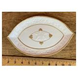 Gold rimmed Mottahedeh porcelain dish