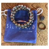 Sterling ring, bracelet, and charm