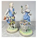 Pair of 8" Carl Thieme Dresden porcelain figures