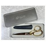Gingher 8" knife-edge shears with gold handles