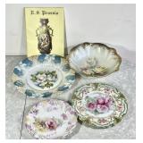 Antique RS Prussia plates and bowl with booklet