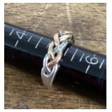 Sterling and 10k gold ring