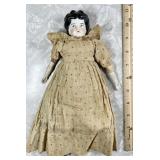 Antique china head doll w/bisque arms & legs