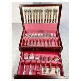 91-piece Rogers silverplate flatware set w/box