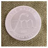1/2 troy oz .999 silver round