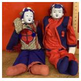 Pair of vintage Chinese porcelain head dolls