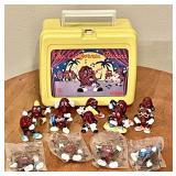 1988 California Raisins lunchbox & 14 figures