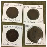 4 foreign coins