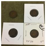 4 Indian head cents