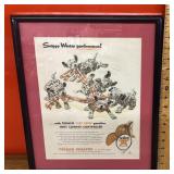 Framed vintage Texaco advertisement