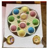 Easter egg tray with salt and pepper shakers