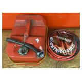 Old gas can and jumper cables