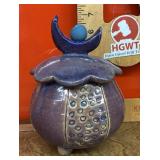 Studio pottery pot with lid