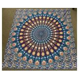 Blue mandala tapestry 60"