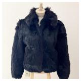 Dino Ricco dyed brown rabbit fur jacket Size M