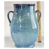 Studio pottery 2-handled 13" floor vase