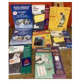 Assorted buasiness paper, photo paper, labels