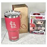Yadier Molina tumbler and MLB Funko Pop!