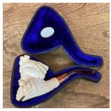 Meerschaum pipe with case --unused