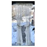 4 pair of vintage sheer ruffled curtains