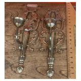 Pair of brass wall sconces
