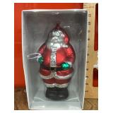 Mercury glass Santa ornament