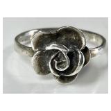 Sterling silver rose ring