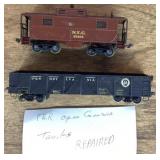 HO scale gondola car and caboose