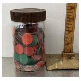 Jar of sales tax tokens