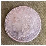 1921 S Morgan silver dollar