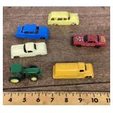 6 metal and plastic vehicles